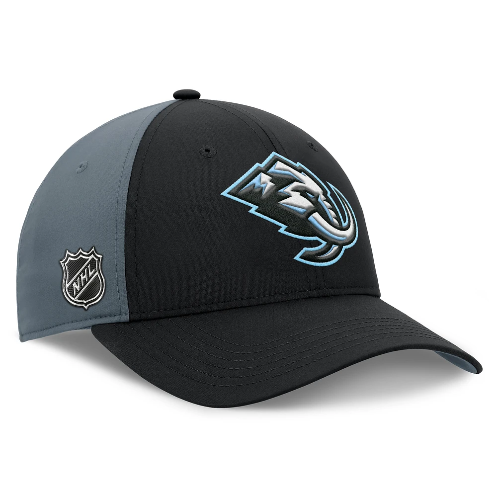 Men's Fanatics Black/Charcoal Utah Mammoth Primary Logo Adjustable Hat
