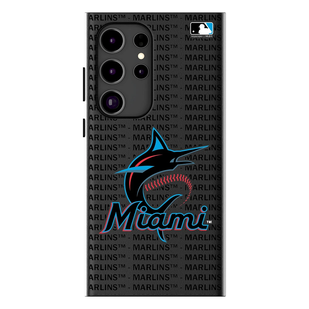 Keyscaper Miami Marlins Text Backdrop Galaxy Magnetic Bump Case