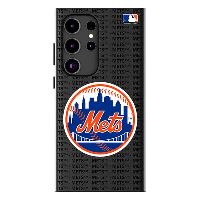 Keyscaper New York Mets Text Backdrop Galaxy Magnetic Bump Case