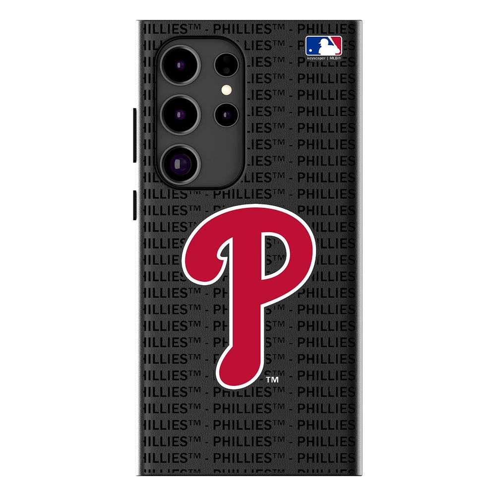 Keyscaper Philadelphia Phillies Text Backdrop Galaxy Magnetic Bump Case