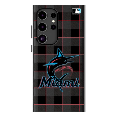 Keyscaper Miami Marlins Plaid Galaxy Magnetic Bump Case