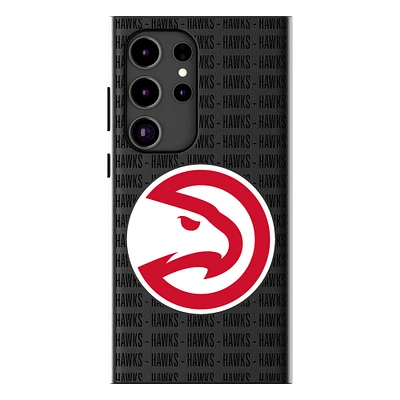 Keyscaper Atlanta Hawks Text Backdrop Galaxy Magnetic Bump Case