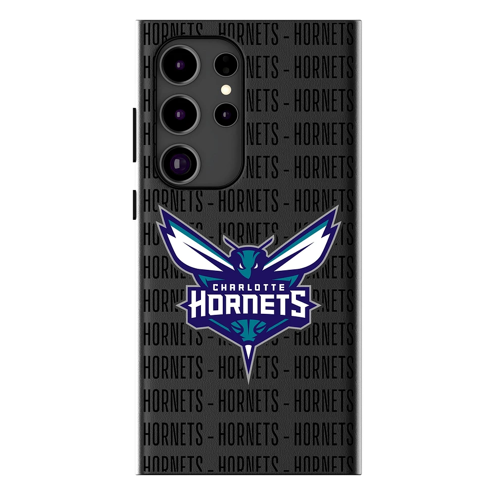 Keyscaper Charlotte Hornets Text Backdrop Galaxy Magnetic Bump Case