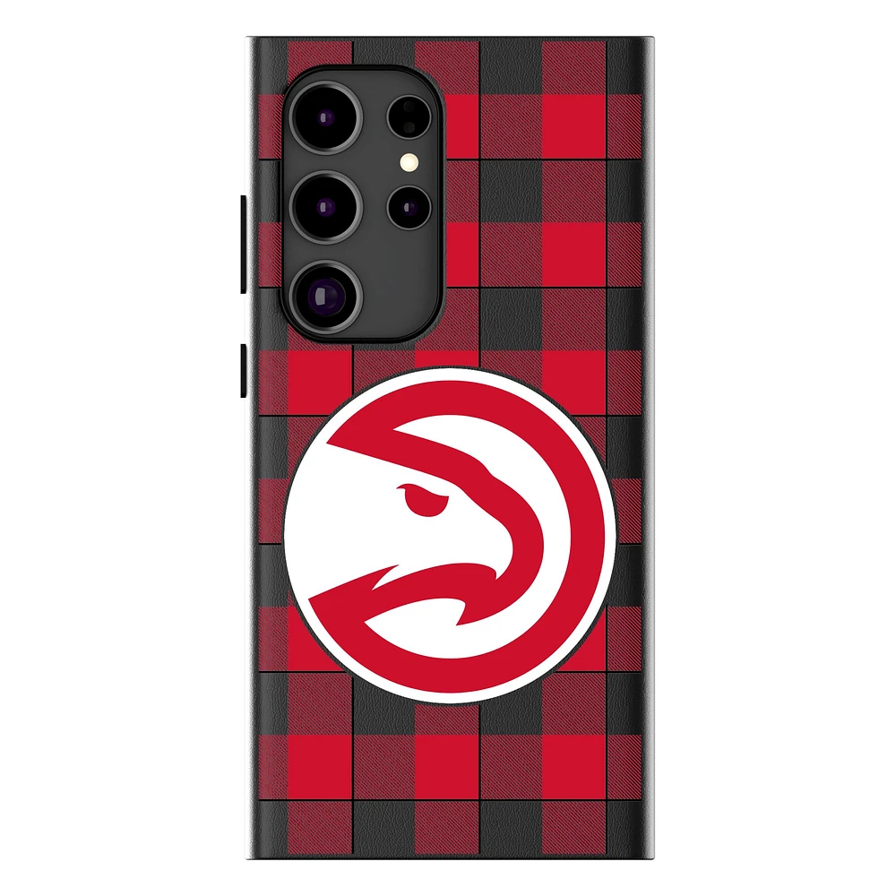 Keyscaper Atlanta Hawks Plaid Galaxy Magnetic Bump Case