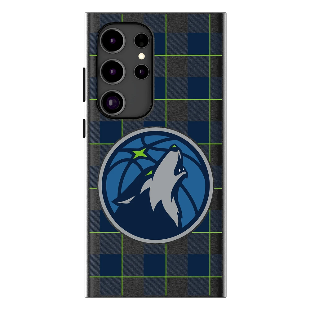Keyscaper Minnesota Timberwolves Plaid Galaxy Magnetic Bump Case
