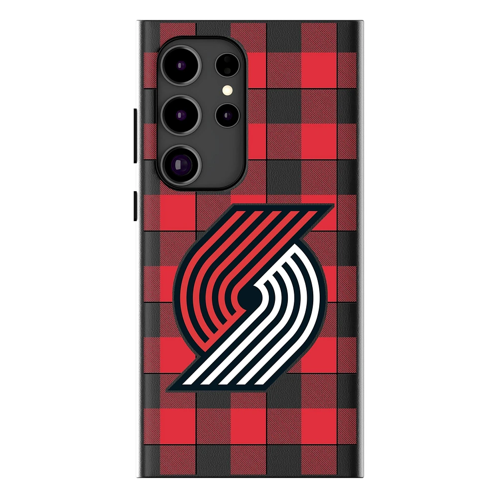 Keyscaper Portland Trail Blazers Plaid Galaxy Magnetic Bump Case