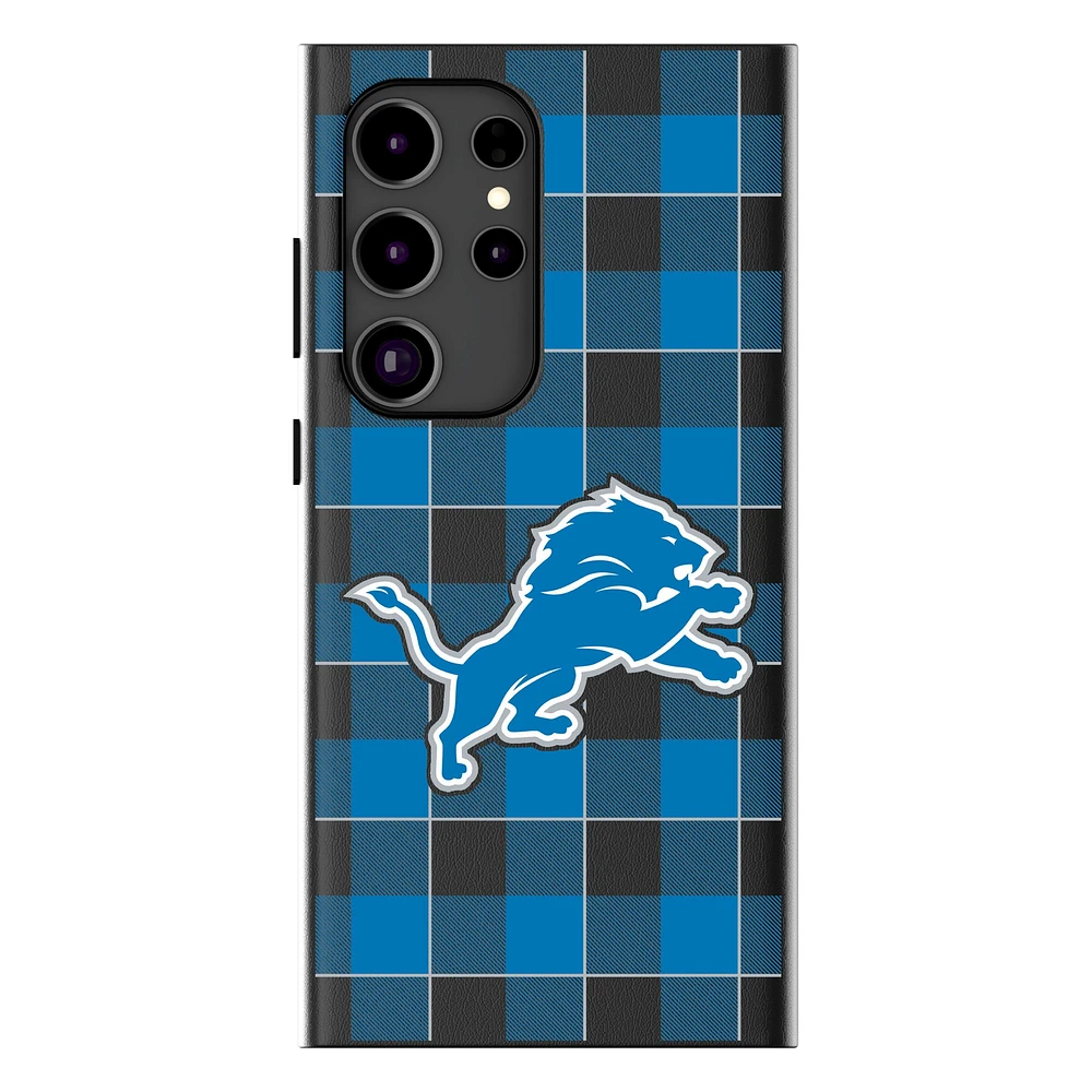 Keyscaper Detroit Lions Plaid Galaxy Magnetic Bump Case