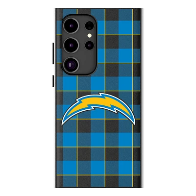 Keyscaper Los Angeles Chargers Plaid Galaxy Magnetic Bump Case