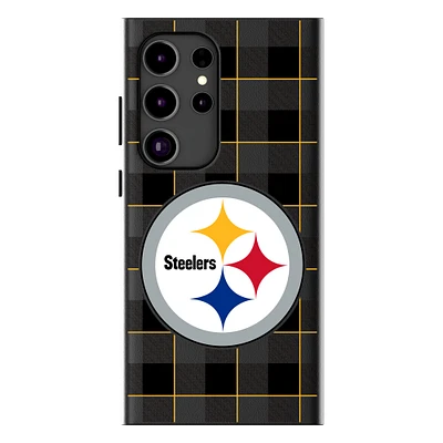 Keyscaper Pittsburgh Steelers Plaid Galaxy Magnetic Bump Case