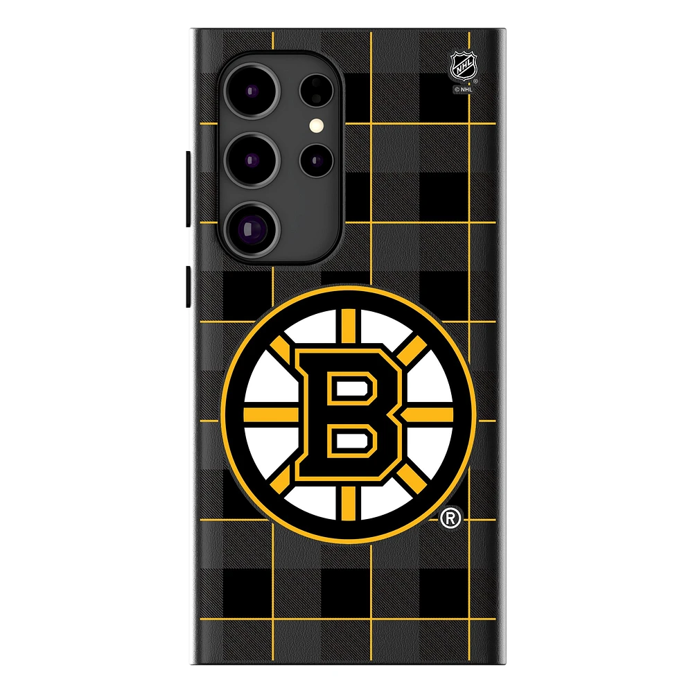 Keyscaper Boston Bruins Plaid Galaxy Magnetic Bump Case