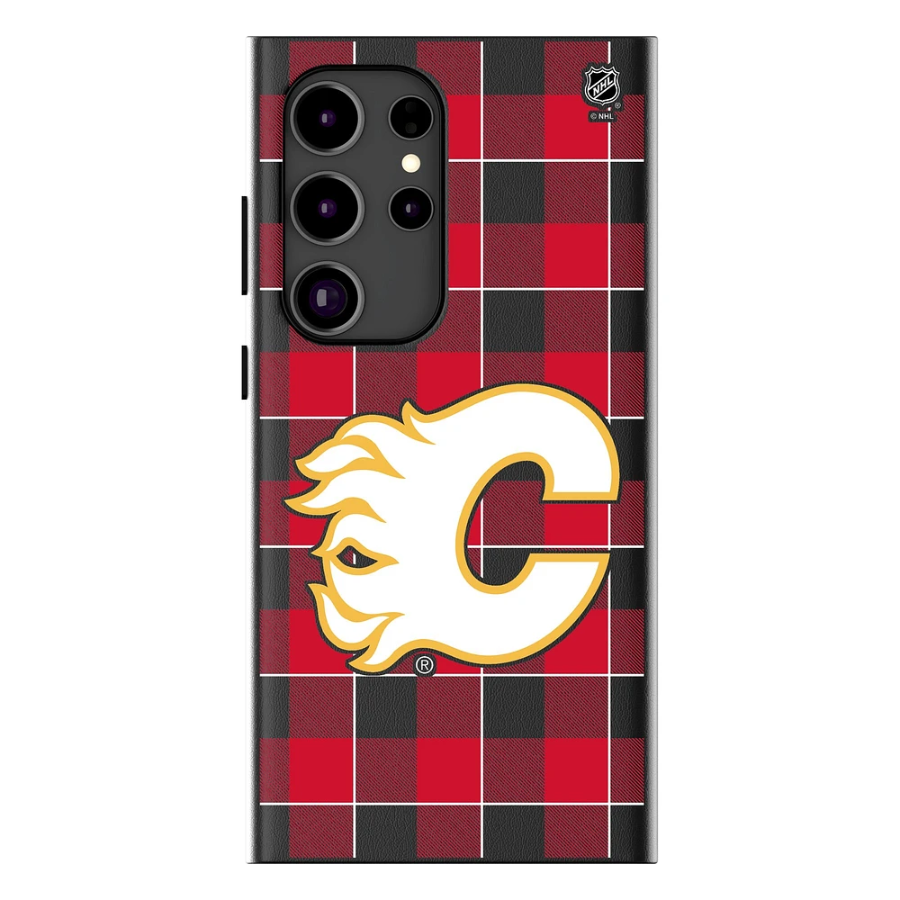 Keyscaper Calgary Flames Plaid Galaxy Magnetic Bump Case