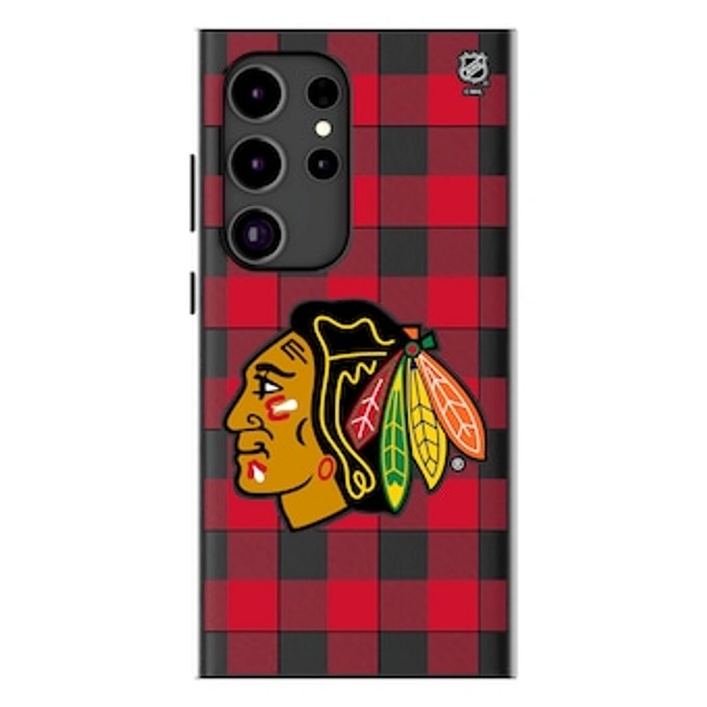 Keyscaper Chicago Blackhawks Plaid Galaxy Magnetic Bump Case