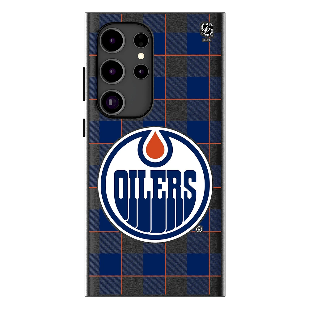 Keyscaper Edmonton Oilers Plaid Galaxy Magnetic Bump Case
