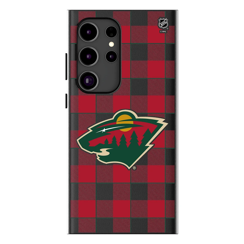 Keyscaper Minnesota Wild Plaid Galaxy Magnetic Bump Case