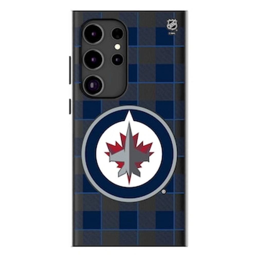 Keyscaper Winnipeg Jets Plaid Galaxy Magnetic Bump Case