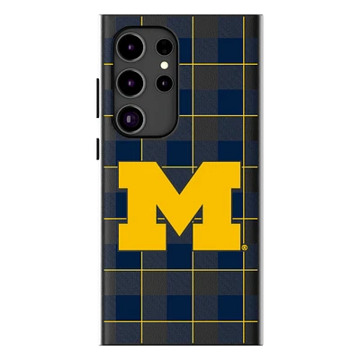Keyscaper Michigan Wolverines Plaid Galaxy Magnetic Bump Case