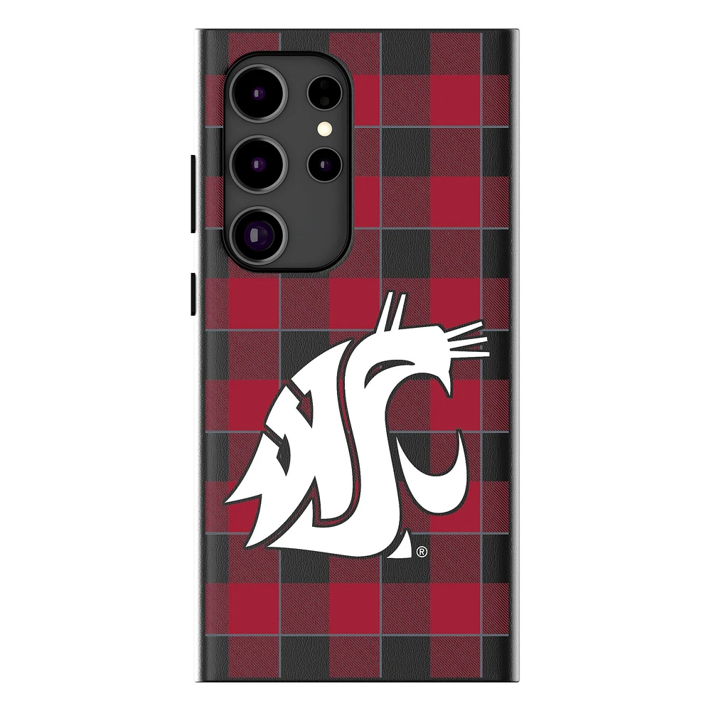 Keyscaper Washington State Cougars Plaid Galaxy Magnetic Bump Case
