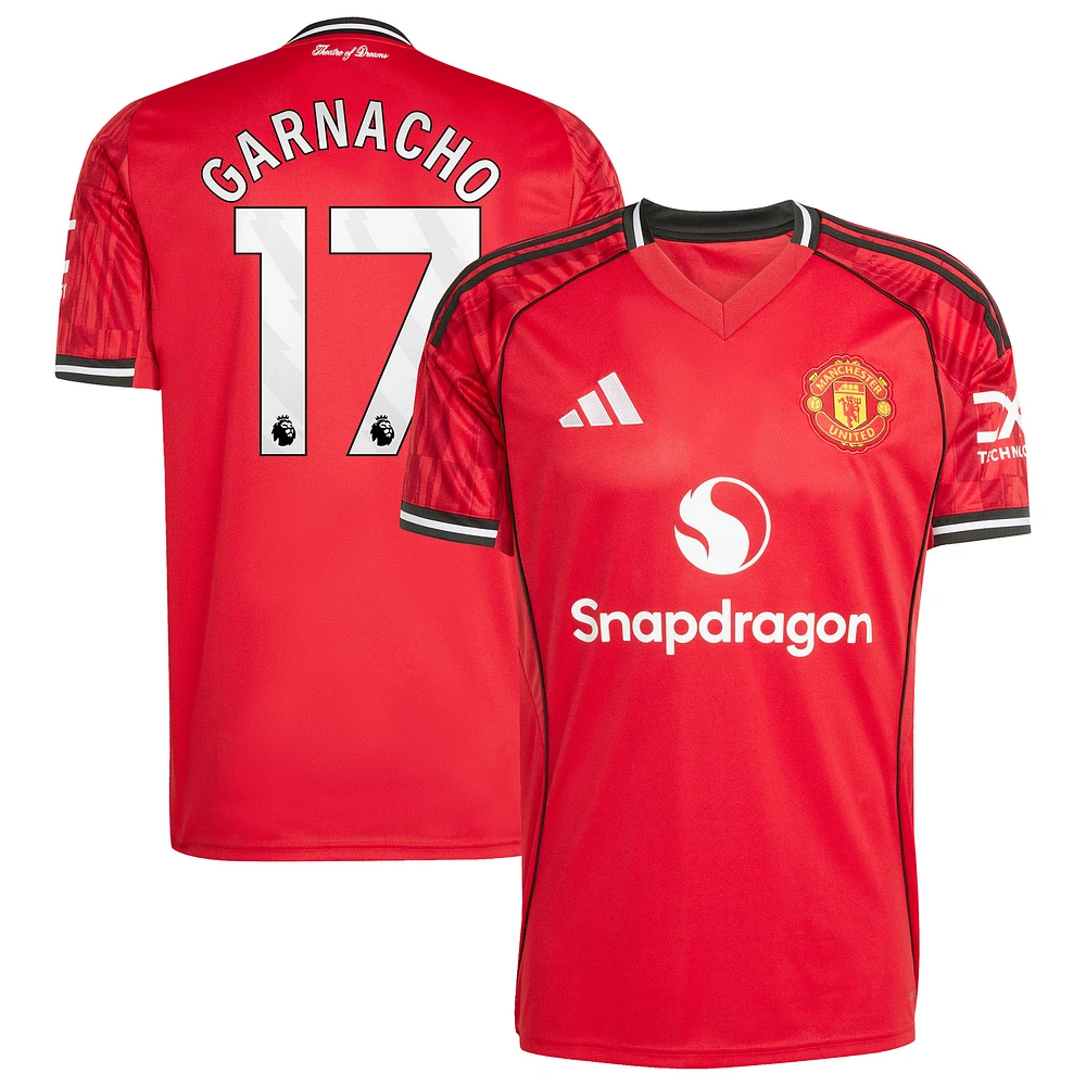 Men's adidas Alejandro Garnacho Red Manchester United Home 2025/26 Replica Player Jersey