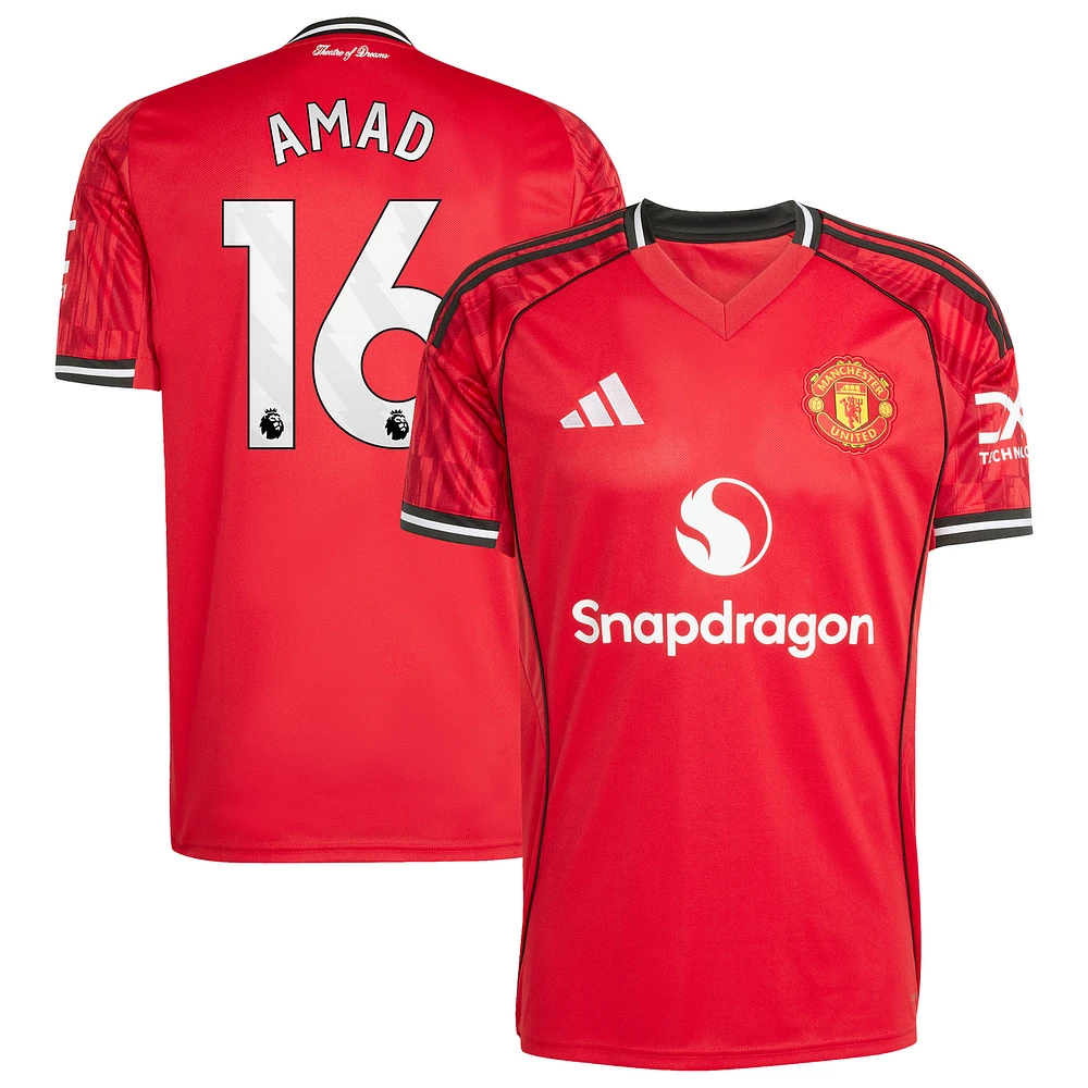 Men's adidas Amad Diallo Red Manchester United Home 2025/26 Replica Player Jersey