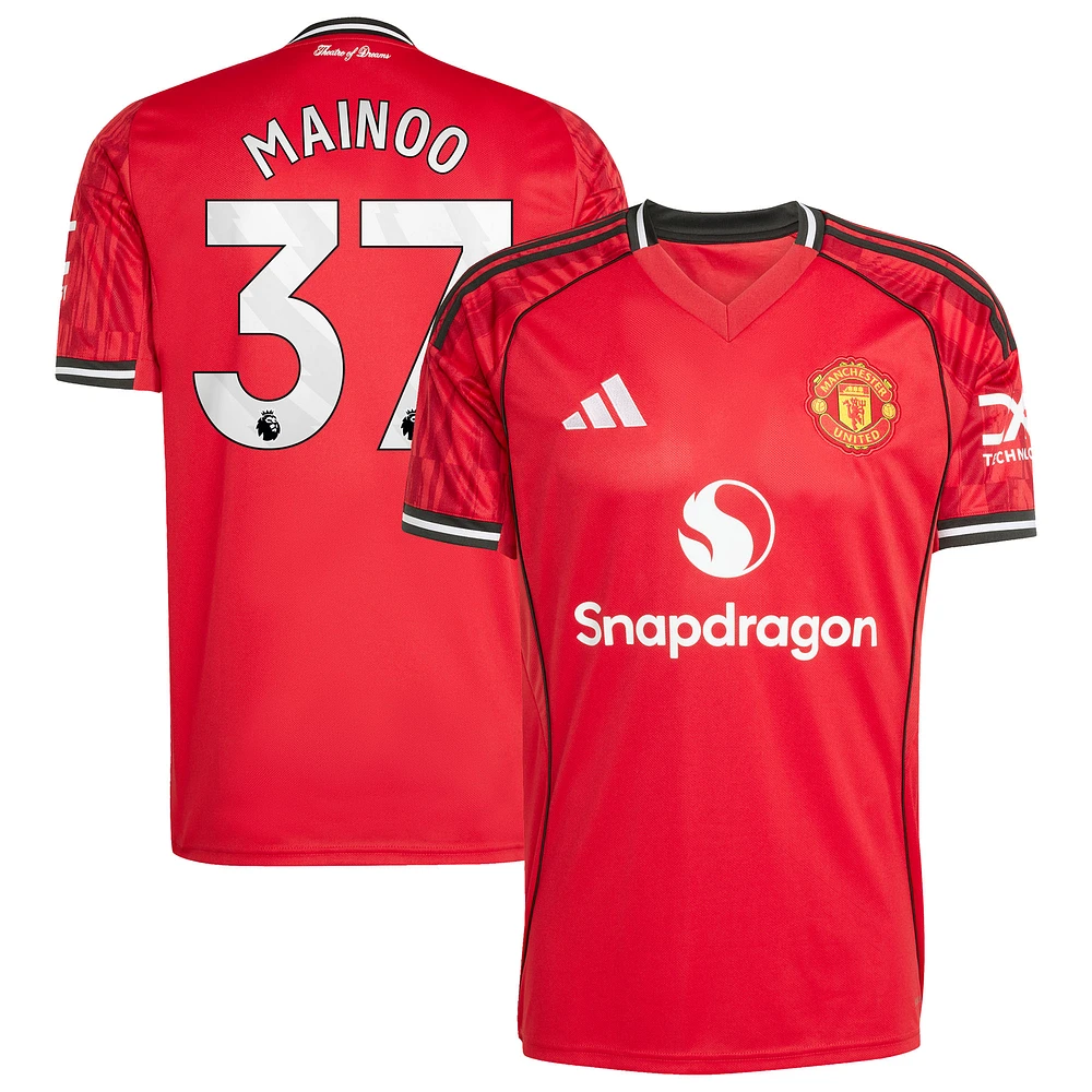 Men's adidas Kobbie Mainoo Red Manchester United Home 2025/26 Replica Player Jersey