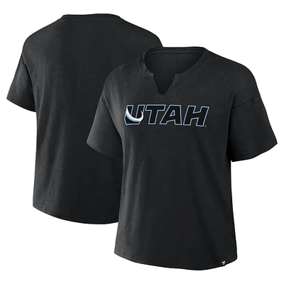 Women's Fanatics Black Utah Mammoth Combo Stadium Slub Boxy T-Shirt