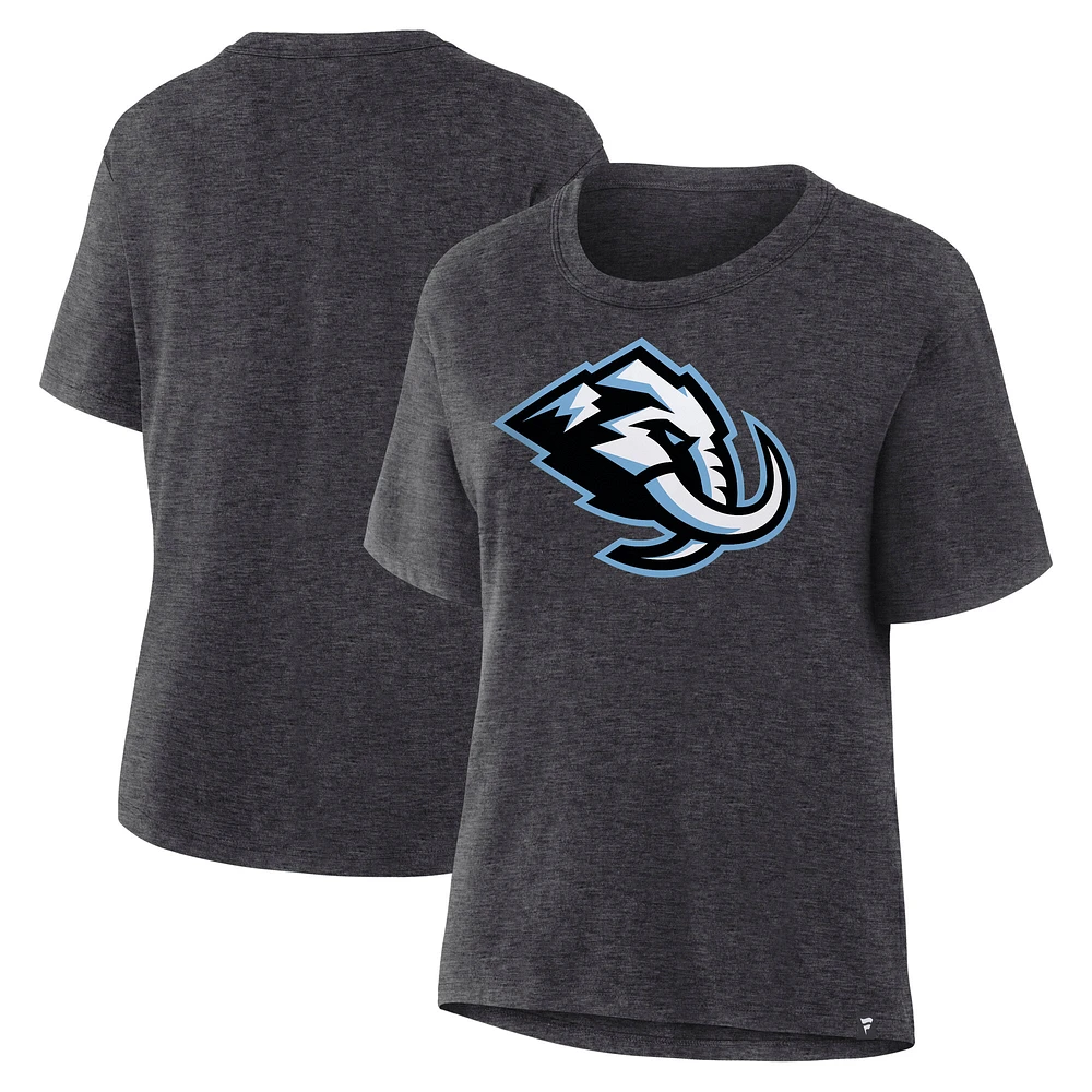 Women's Fanatics Heather Charcoal Utah Mammoth Primary Logo Legacy T-Shirt