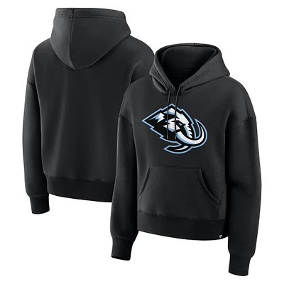 Women's Fanatics Black Utah Mammoth Primary Logo Legacy Fleece Pullover Hoodie