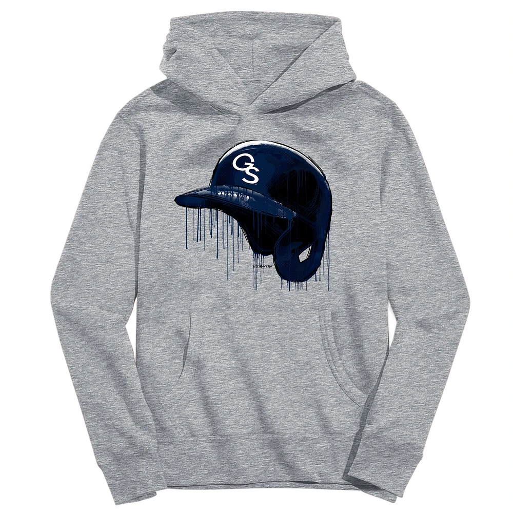 Youth Vive La Fete Heather Gray Georgia Southern Eagles Dripping Baseball Helmet Pullover Hoodie