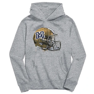 Youth Vive La Fete Heather Gray Montana State Bobcats Dripping Football Helmet Pullover Hoodie