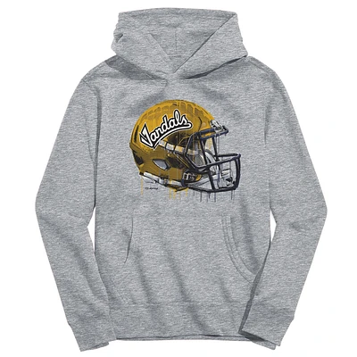 Youth Vive La Fete Heather Gray Idaho Vandals Dripping Football Helmet Pullover Hoodie