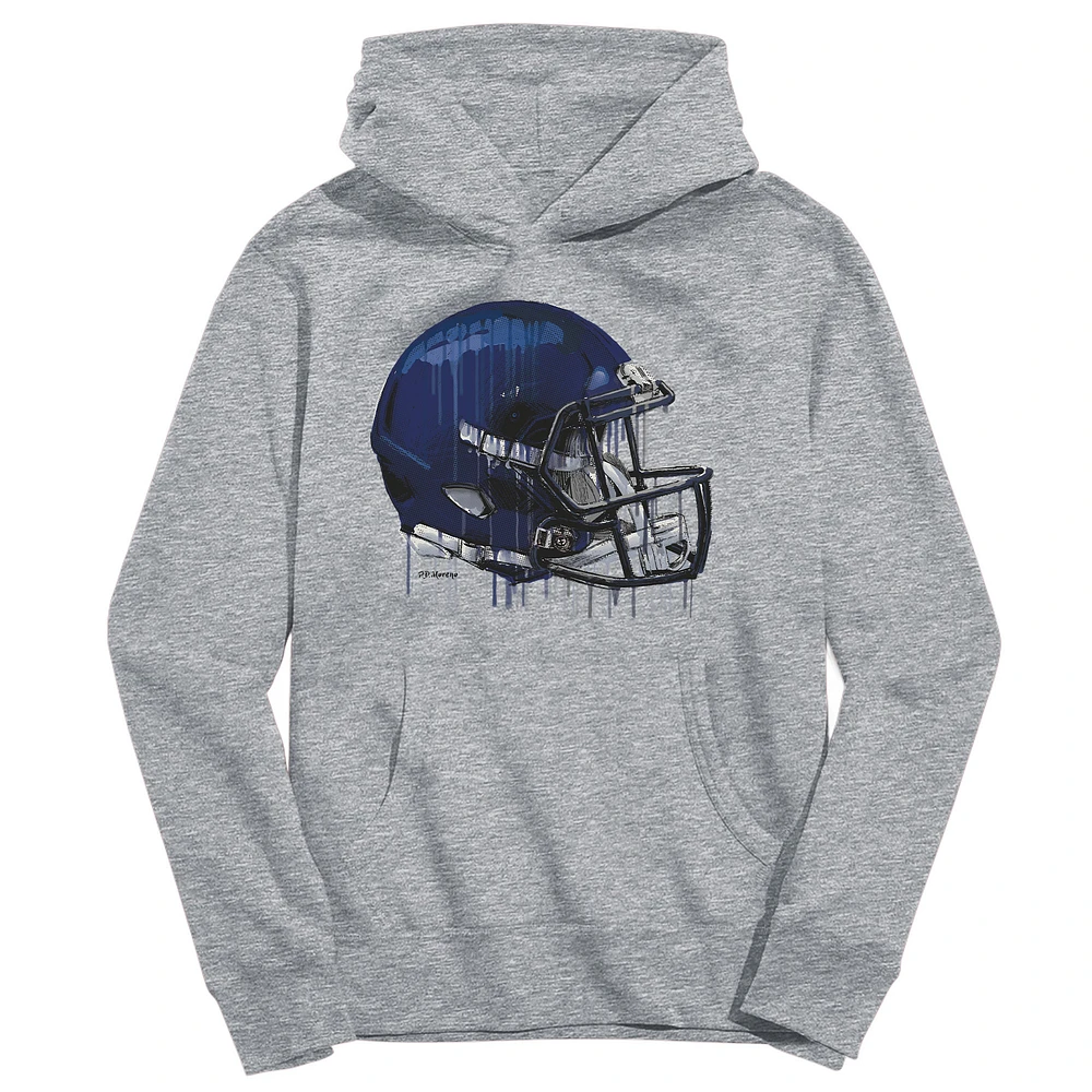 Youth Vive La Fete Heather Gray North Carolina A&T Aggies Dripping Football Helmet Pullover Hoodie