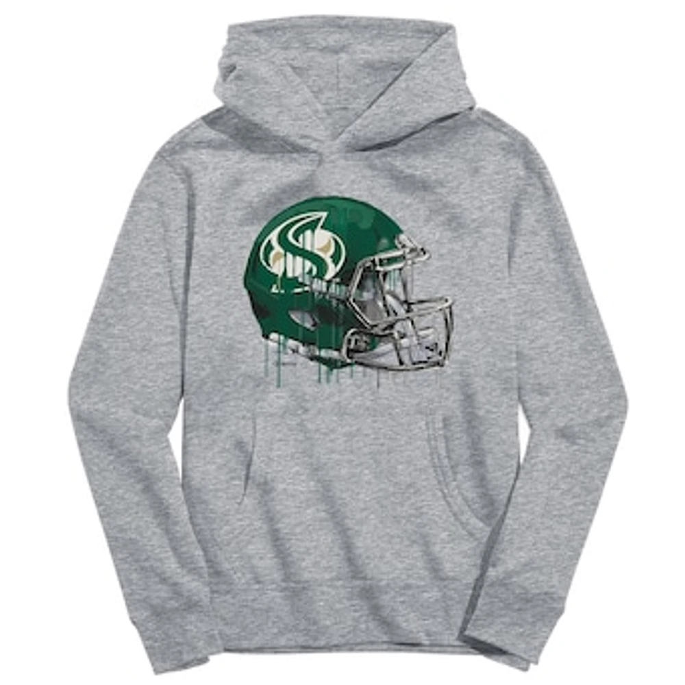 Youth Vive La Fete Heather Gray Sacramento State Hornets Dripping Football Helmet Pullover Hoodie