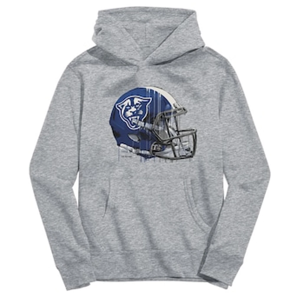 Youth Vive La Fete Heather Gray Georgia State Panthers Dripping Football Helmet Pullover Hoodie