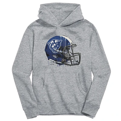 Youth Vive La Fete Heather Gray Georgia State Panthers Dripping Football Helmet Pullover Hoodie