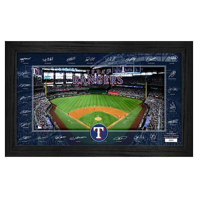 Highland Mint Texas Rangers Framed 12" x 20" 2025 Signature Field Photograph - Facsimile Signatures - Limited Edition of 5,000