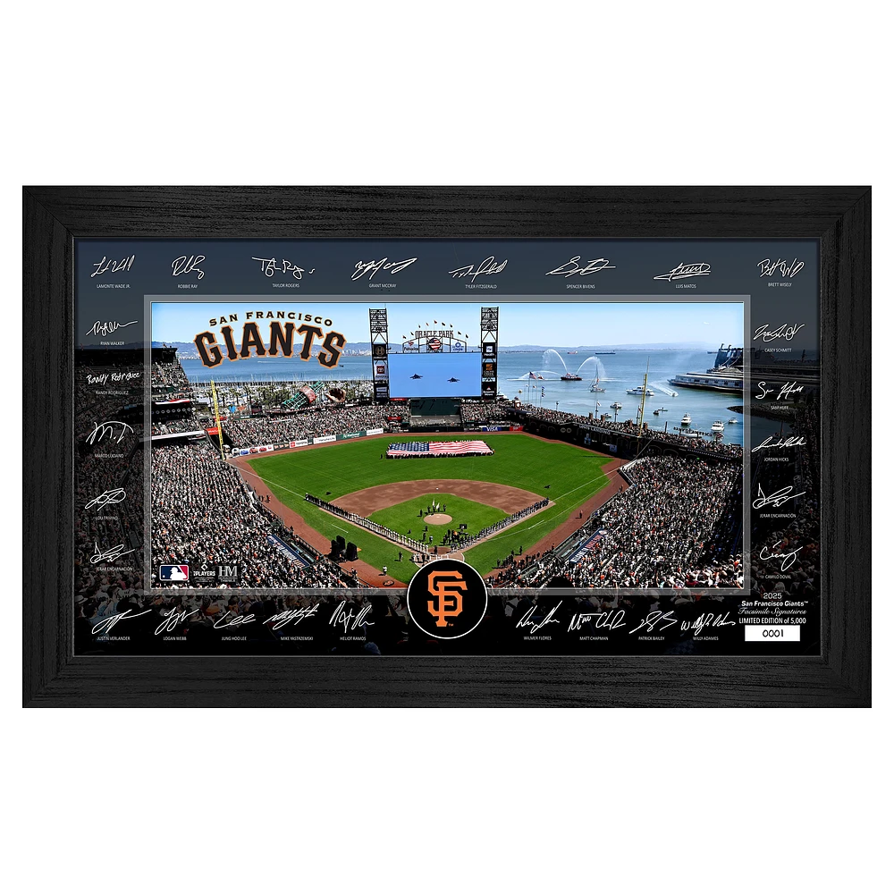 Highland Mint San Francisco Giants Framed 12" x 20" 2025 Signature Field Photograph - Facsimile Signatures - Limited Edition of 5,000