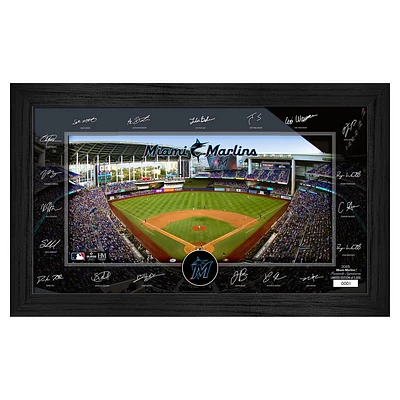 Highland Mint Miami Marlins Framed 12" x 20" 2025 Signature Field Photograph - Facsimile Signatures - Limited Edition of 5,000
