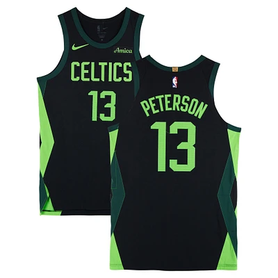 Drew Peterson Boston Celtics Game-Used #13 Black Nike City Edition Jersey vs. Charlotte Hornets on April 13, 2025 - Size 48+4