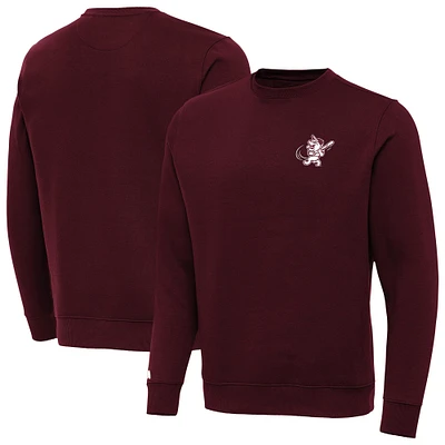 Men's Antigua Maroon Mississippi State Bulldogs Victory Swinging Bully Crew Neck Pullover Sweatshirt