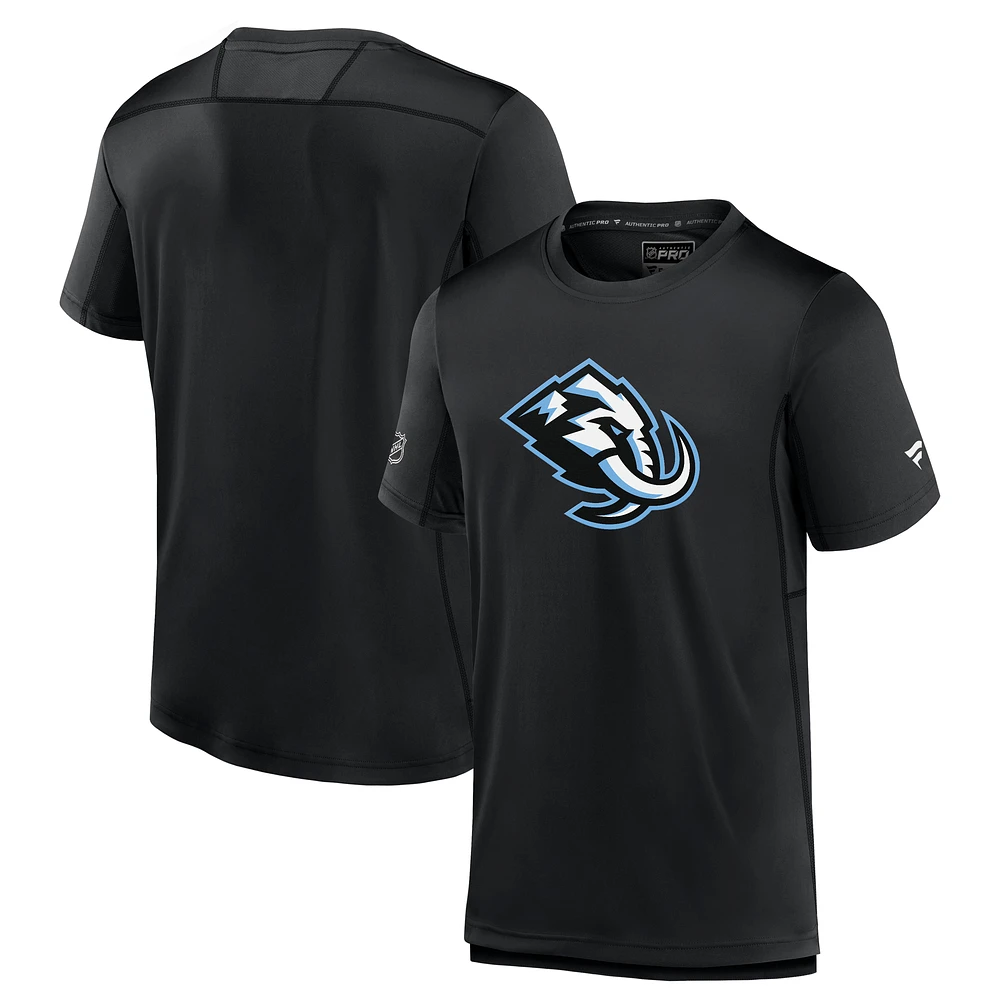 Men's Fanatics Black Utah Mammoth Authentic Pro Rink T-Shirt