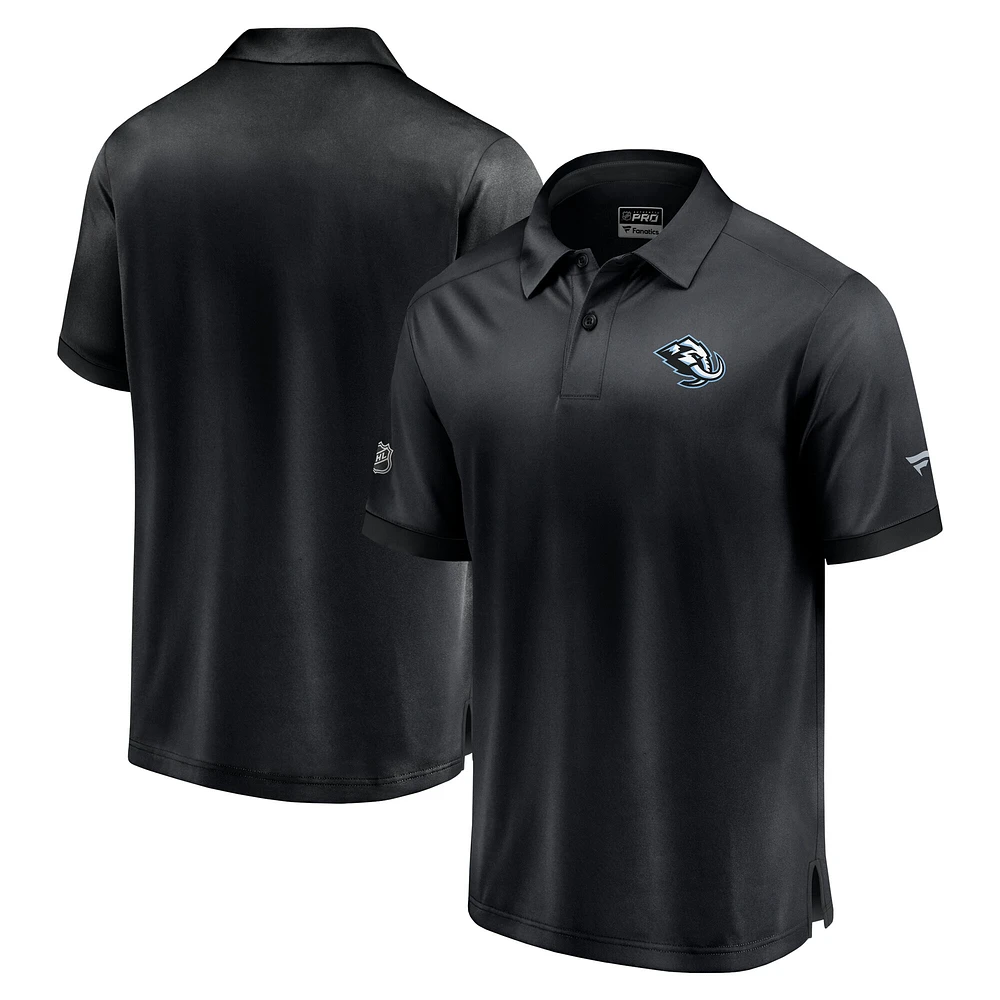 Men's Fanatics Black Utah Mammoth Authentic Pro Rink Polo