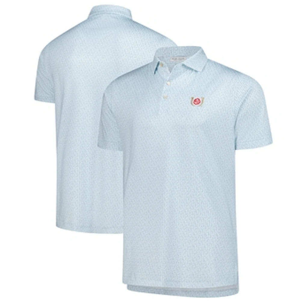 Men's Peter Millar Light Blue Kentucky Derby Mint Julep All-Over Print Performance Polo