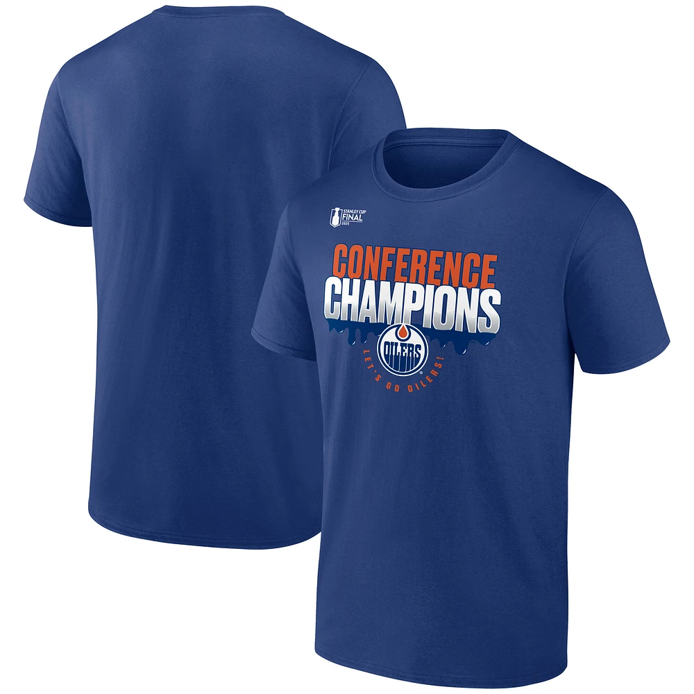 Men's Fanatics Royal Edmonton Oilers 2025 Western Conference Champions Local Hometown T-Shirt