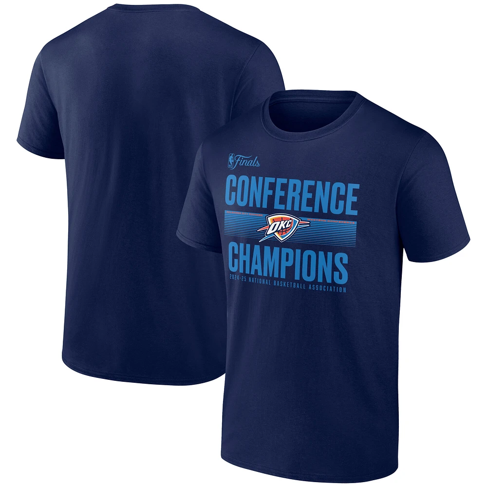 Men's Fanatics Navy Oklahoma City Thunder 2025 Western Conference Champions Ball Handler T-Shirt