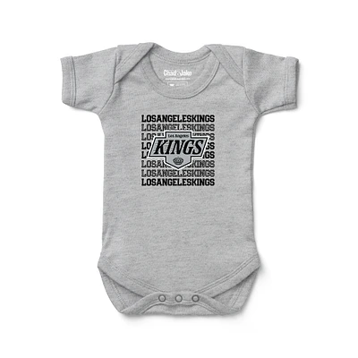 Infant Chad & Jake Heather Gray Los Angeles Kings Retro Design Bodysuit