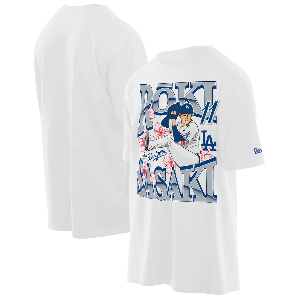 Men's New Era Roki Sasaki White Los Angeles Dodgers Player T-Shirt