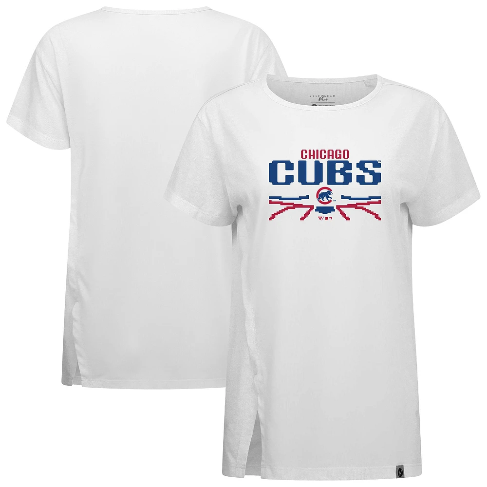 Women's Levelwear White Chicago Cubs Influx Arcade T-Shirt