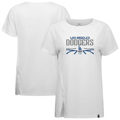 Women's Levelwear White Los Angeles Dodgers Influx Arcade T-Shirt