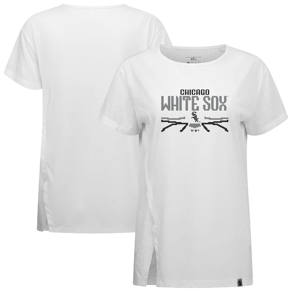 Women's Levelwear White Chicago Sox Influx Arcade T-Shirt