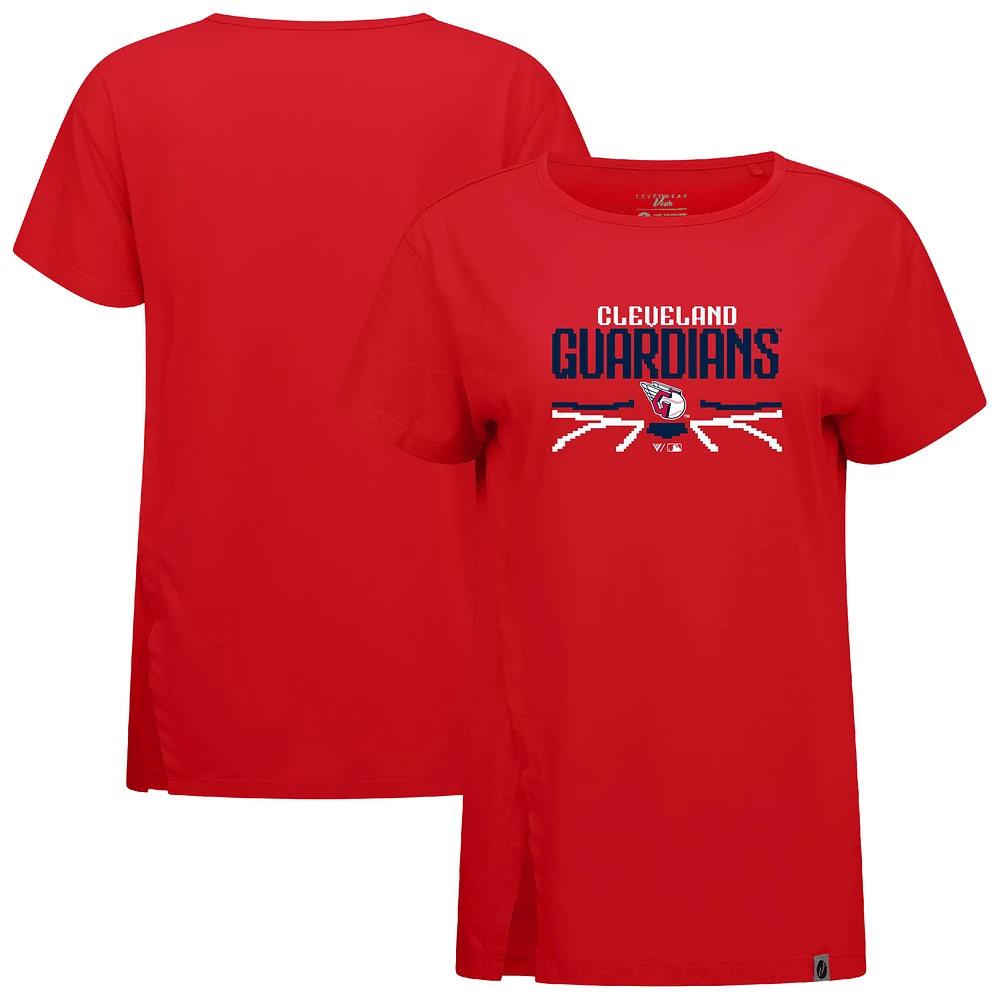Women's Levelwear Red Cleveland Guardians Influx Arcade T-Shirt